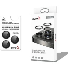 Nacario Zore Ile Uyumlu 16 Pro 16 Pro Max Cl-12 Premium Safir Parmak Izi Bırakmayan Anti-Reflective Kamera Lens Koruy Siyah