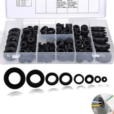 Nacario Kauçuk Grommet Çeşitleri Seti, 180 Parça 8 Farklı Boyutta Kauçuk Grommet Takımı, Araçlar ve Kablolar Için Koruma Sağlayan Kauçuk Grommetler, Kablo ve Tesisat Için Kauçuk Grommet Seti