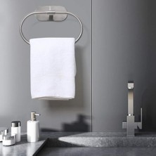 Nacario Yapışkanlı Havlu Askısı, Paslanmaz Çelik Fırçalanmış Nikel Yapışkanlı Havlu Halkası, Delme Gerektirmeyen Kendinden Yapışkanlı Banyo Havlusu Askısı, Mutfak ve Banyo Için Duvara Monte Havlu