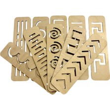 Özgürce Ahşap Montessori Çizgi Çalışma Seti, Motor ve Yazma Gelişimi, 10 Çizim Plakası