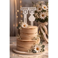 Bi Tutam Mutluluk Düğün,nişan,bekarlığa Veda Pasta Süsü Gameover
