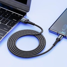 Nacario Örgülü USB A-C Hızlı Şarj Kablosu, Siyah (100 Cm)