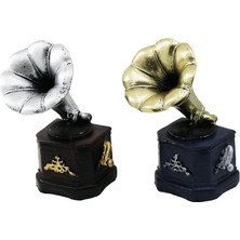 Esranın Dünyası Gramafon Vintage Dekoratif Biblo - Renkli 13.5X6CM Reçine (4887) RSGO34-ESRDNS