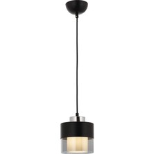 Nacario AV-60193-1BSY Siyah Boyalı Modern Avize E27 Metal Cam 15CM