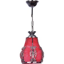 Nacario Hundle Kırmızı-Krom Tekli Avize