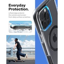 Nacario 16 Pro ile Uyumlu Ince Magsafe Kılıf Capella Mag Sararma Karşıtı Hava Kanalı TEKNOLOJISI™ Askeri Sınıf Koruma Clear Charcoal Şeffaf Kapak - ACS08183