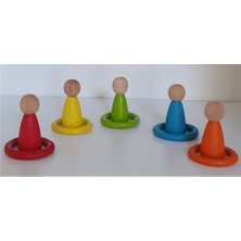 Özgürce Eğitici Montessori Pegleri ve Halkalar, 10'lu Set, Çocuklar Için Gelişim Destekli