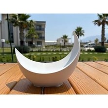 Nacario Ay Hilal Şeklinde Süs Dekoratif Obje & Çok Amaçlı Organizer – Anahtarlık & Takı Düzenleyici Beyaz 20 x 15