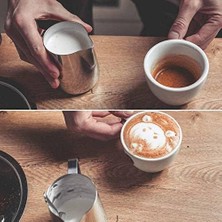 Nacario SS304 Paslanmaz Çelik Süt ve Kahve Potu, Pitcher Sütlük, Süt Köpürtücü, Köpürtme Kabı, 350 ml