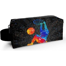 Nacario Gri Basketbol Tek Bölmeli Kalemlik - Erkek Çocuk Kalem Çantası