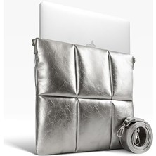 Nacario Comfyable Kabarık Dizüstü Bilgisayar Kılıfı 13 Inç 14 Inç, Çapraz Askılı Puffer Laptop Taşıma Çantası,  Air M4 M3 M2 M1 ile Uyumlu Yastık Kılıfı,  Pro 13'ü 14'ü 14 Arada M4, Pu Deri