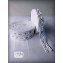 Nacario Dalga Desen Motifli Şerit Nakış Modeli | Nakış Aksesuar (Beyaz)