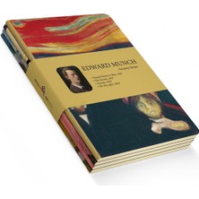 Nacario Anxiety Series - A5, Edward 4'lü Defter Seti I, Çizgisiz, Toplam 256 Sayfa, Her Biri 64 Sayfa, Tel Dikiş, Esnek Kapak, Oval Kenar, Tuval Doku, 60 Gram, Sarı Krem Renk