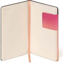 Nacario - Beyaz Sayfalı Not Defteri, M Beden, Fildişi Renkli Kağıttan, 90 G/m², 192 Sayfa, Yumuşak Kapak, Lastik Bant, Boyut 13 x 21 Cm, Hour