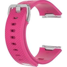 Nacario Fitbit Ionic Uyumlu Silikon Kordon Kayış Pembe - S