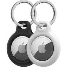 Nacario Airtag Için Anahtarlıklı Kılıf - 2'li Paket - Siyah ve Beyaz