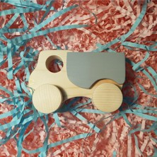 Özgürce El Yapımı Ahşap Tekerlekli Kamyon, Eğitici ve Doğal Hediye