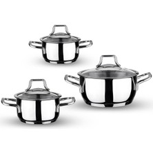 Nacario Topline 6 Parça Mini Tencere Seti 12-14-16CM