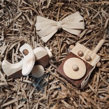 Özgürce Ahşap Montessori Bebek ve Uçak Oyuncak Seti, Waldorf Çocuk Hediye