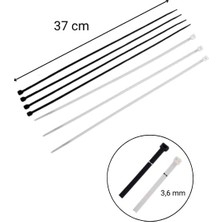 Nacario 3,6X370 Beyaz Kablo Bağı & Plastik Kelepçe & Cırt Kelepçe 100 Adet (Paket)