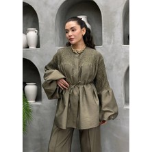 Cardella Siena Yazlık Cupra Kumaş Gipe Detaylı Tesettür Uyumlu Şık Takım