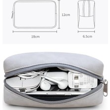 Nacario Elektronik Aksesuar Çantası, Hard Disk Çantası, Dijital Depolama Deri Çanta, Izgara Katmanlı Elektronik Aksesuarlar Organizatör Kılıfı, USB Kablosu Için Seyahat Ekipmanı Taşıma Kılıfı