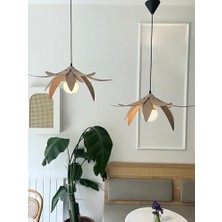 Nacario Avize – Ahşap Modern ve Minimal Tasarım Avize, Iskandinav Salon ve Oturma Odası Aydınlatması (Açık Meşe)