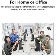 Nacario Nr3 5 Port LED Işıklı Switch 100MBPS Ethernet Internet Dağıtıcı Ağ Hub Ev Ofis Için