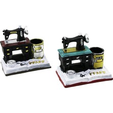 Store Mania Ieg™ Dikiş Makine Vintage Dekoratif Biblo - Renkli Kalemlik 12X13.5X9CM Reçine ()