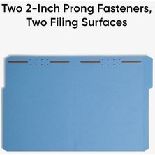 Nacario Bağlayıcı Dosya Klasörü, 2 Bağlantı Elemanı, Güçlendirilmiş 1/3 Kesimli Tab, Mektup Boyutu, Mavi, Kutu Başına 50 (12040)