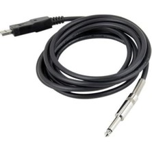 Nacario USB To 6.3 mm Çivi Gitar Saz Bağlantı Kablosu USB Amfi Kablo