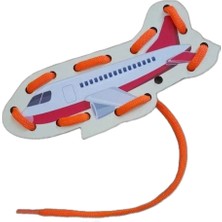 Özgürce Renkli Ahşap Taşıtlar Ip Geçirme Oyunu, Montessori Eğitici Eğlence