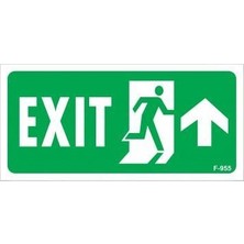 Mestore Exit Yukarı Sağ Ok Işaretli Uyarı Levhası 17,5X25 KOD:955 - 9996670625326