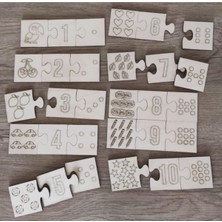 Özgürce Boyanabilir Ahşap Sayı Puzzle, Eğitici Montessori Oyunu, 30 Parça