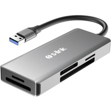 Nacario SL-CR51 Type C ve Usb3.0 To Cf/sd/m2 Ngff/micro Sd/ms 5 In 1 Metal Kart Okuyucu