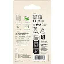 Nacario Gp M452 USB Hızlı Şarj Cihazı 4 Adet 2600 Aa Kalem Pilli Set