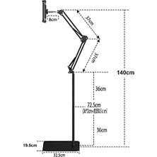 Nacario Ht-47 Metal Cep Telefonu ve Tablet Standı Döner Başlıklı Dirsekli
