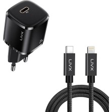 Nacario 20W Usb-C Mini Pd Hızlı Şarj Cihazı Güç Adaptörü ve 1 Metre Şarj Kablosu L23 - Blt-00