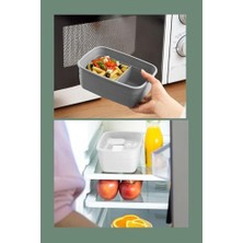 Nacario 3194 Vakumlu Kendinden Kaşık Çatallı Sosluklu Bölmeli Beslenme Çantası- 2 Katlı Lunch Box-Sefer Tası