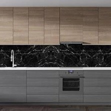 Tahtakale Siyah Mermer Desenli Yapışkanlı Kaplama Kağıdı 5 Metre