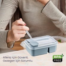 Nacario Life Lunch To Go 3 Bölmeli Beslenme Kabı – Sosluklu, Sızdırmaz Kapak, Bpa Içermez, 920 ml + 40 ml (Gri)