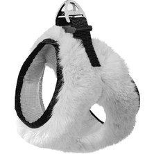 Mestore Üç Kilitli Peluş Kedi Köpek Göğüs Tasması 20-24 cm Xxx-Small Beyaz - Sf-Pls-Xxxsbyz