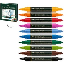 Nacario Dürer Markör Seti, 10’lu, Çift Uçlu, Suda Çözünebilir Mürekkep, Parlak ve Kalıcı Renkler