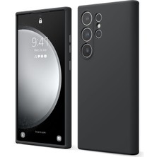 Nacario For S24 Ultra ile Uyumlu Darbe Emici Esnek Silikon Siyah Lansman Cep Telefonu Kılıf (S24 Ultra)