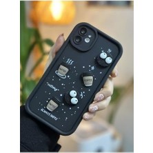 Nacario 11 Tasarımlı Siyah Coffee Kurabiye Yumuşak Silikon Kamera Korumalı Kılıf