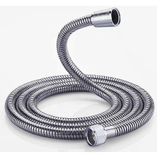 Nacario Yüksek Kaliteli Patlamaz Kopmaz Paslanmaz 150CM Duş Hortumu - Tüm Duş Başlıklarıyla Uyumludur (G1/2) (Krom)