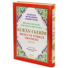 Nacario Kuranı Kerim Meali ve Türkçe Okunuşlu Rahle Boy Bilgisayar Hatlı Üçlü KOD.004