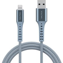 Nacario C65 Mfı Lightning To Usb-A 12W Örgülü Hızlı Şarj ve Data Kablosu 2.1m Mavi