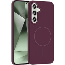 Nacario Galaxy S24 Fe ile Uyumlu Kılıf Mürdüm Yuby Kablosuz Şarj Özellikli Sert Kapak (Galaxy S24 Fe ile Uyumlu, Mürdüm)