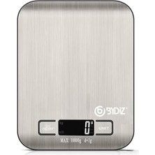 Nacario 10 kg Kapasiteli Dijital Mutfak Terazisi - Paslanmaz Çelik Yüzeyli Hassas Mutfak Tartısı - Dara Işlevi, LED Ekran, 5 Birim Dönüştürme ve Otomatik Kapanma Özellikli - 10 kg Tartı